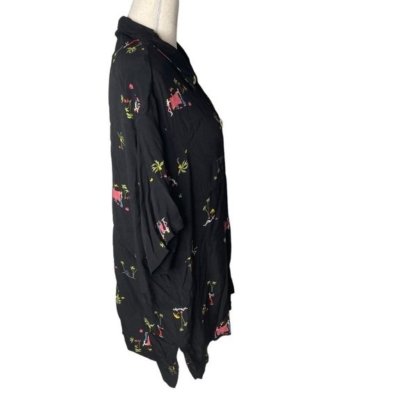 Vintage Fern Drallex All‎ Over Printed Blouse Small - Picture 2 of 5